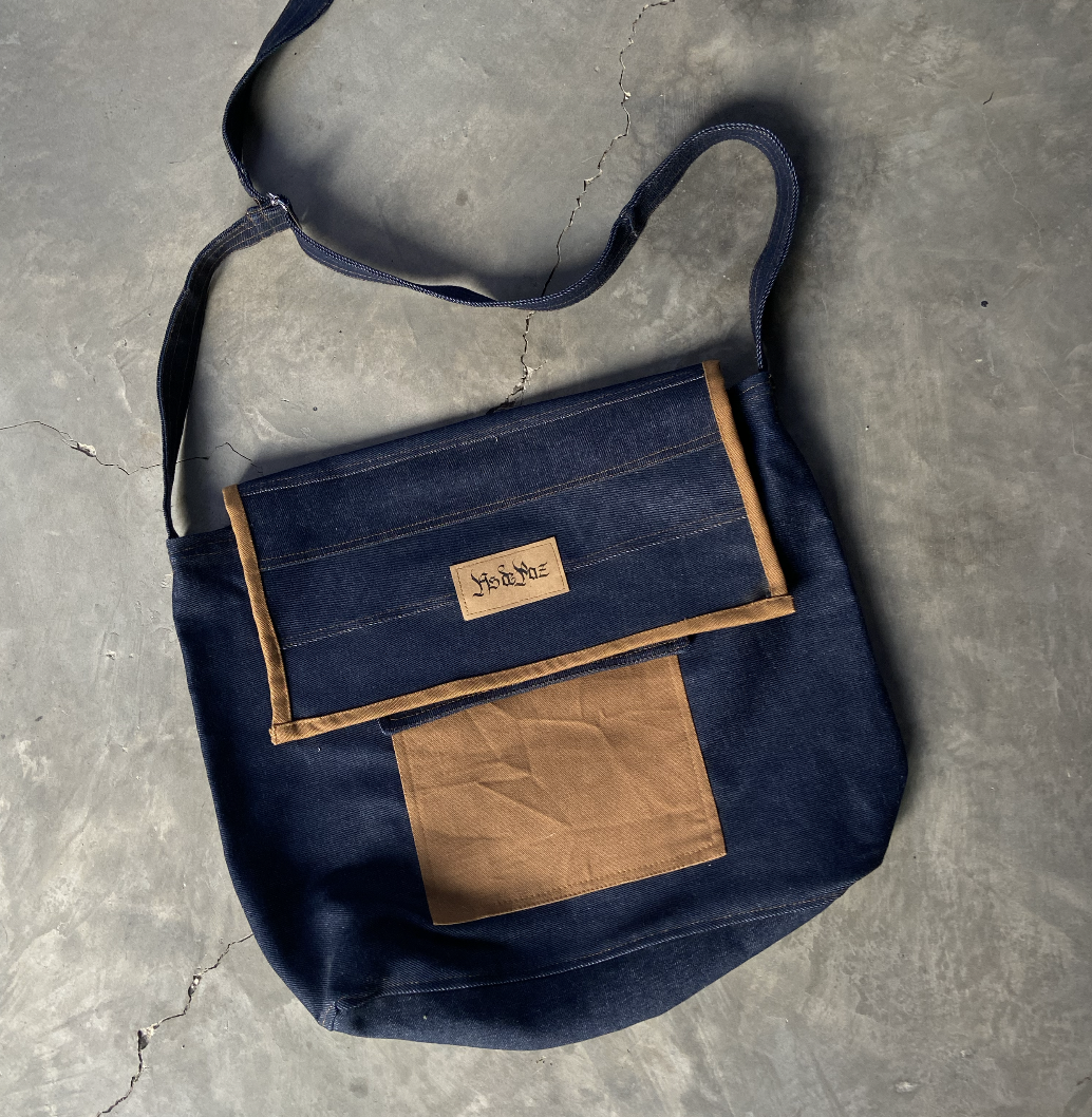 Bolsa de mano oro/mezclilla 2